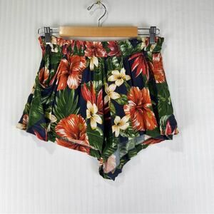 For Days Tropical Floral Loose Pocket Shorts Eco-Viscose Size X-Small Beach Boho